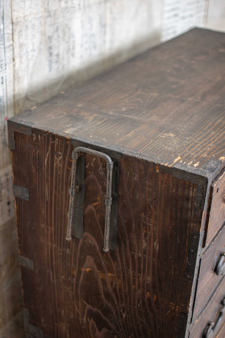 C1900 Rustic Antique Japanese Tansu Chest