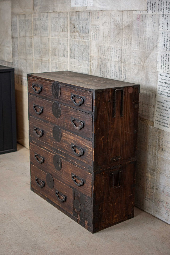 C1900 Rustic Antique Japanese Tansu Chest