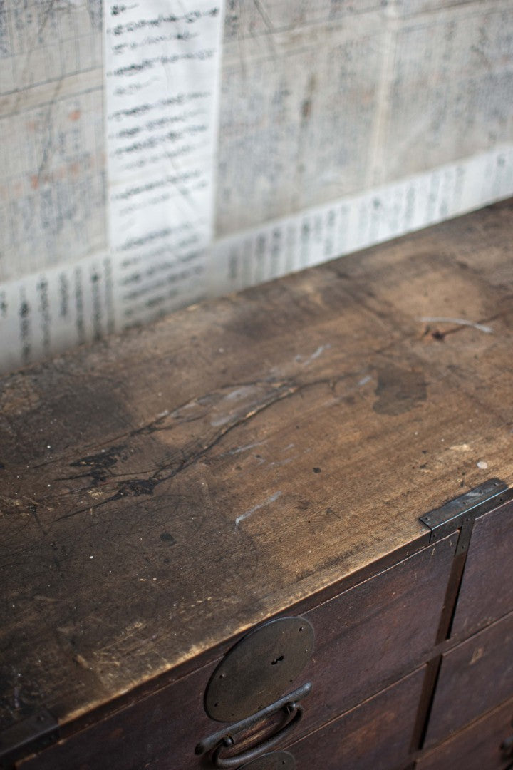 Early 20C Antique Japanese Ten-Drawer Document Tansu Chest