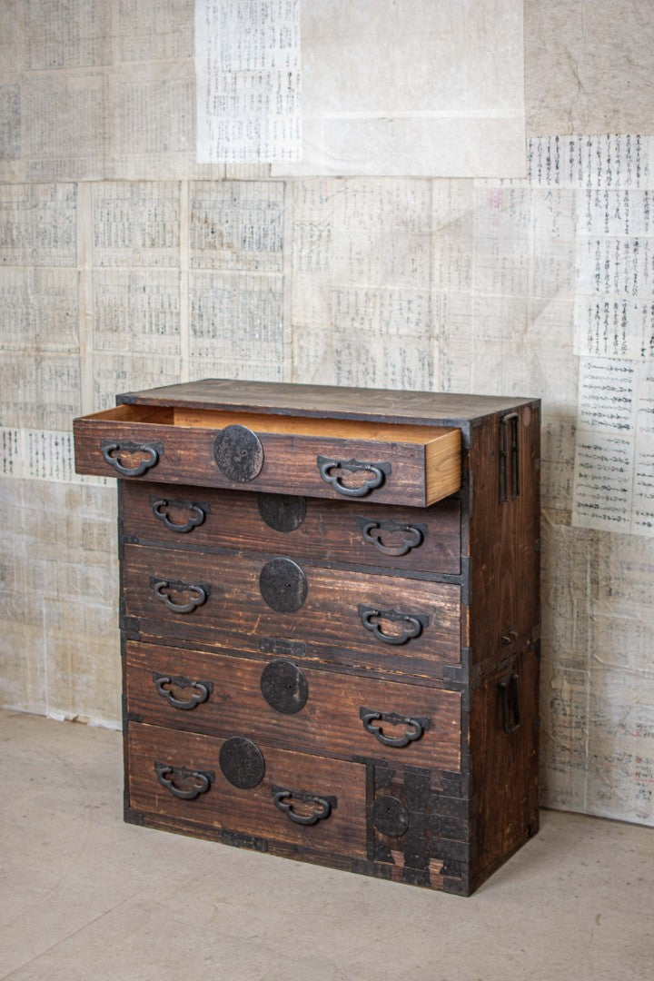 C1900 Rustic Antique Japanese Tansu Chest