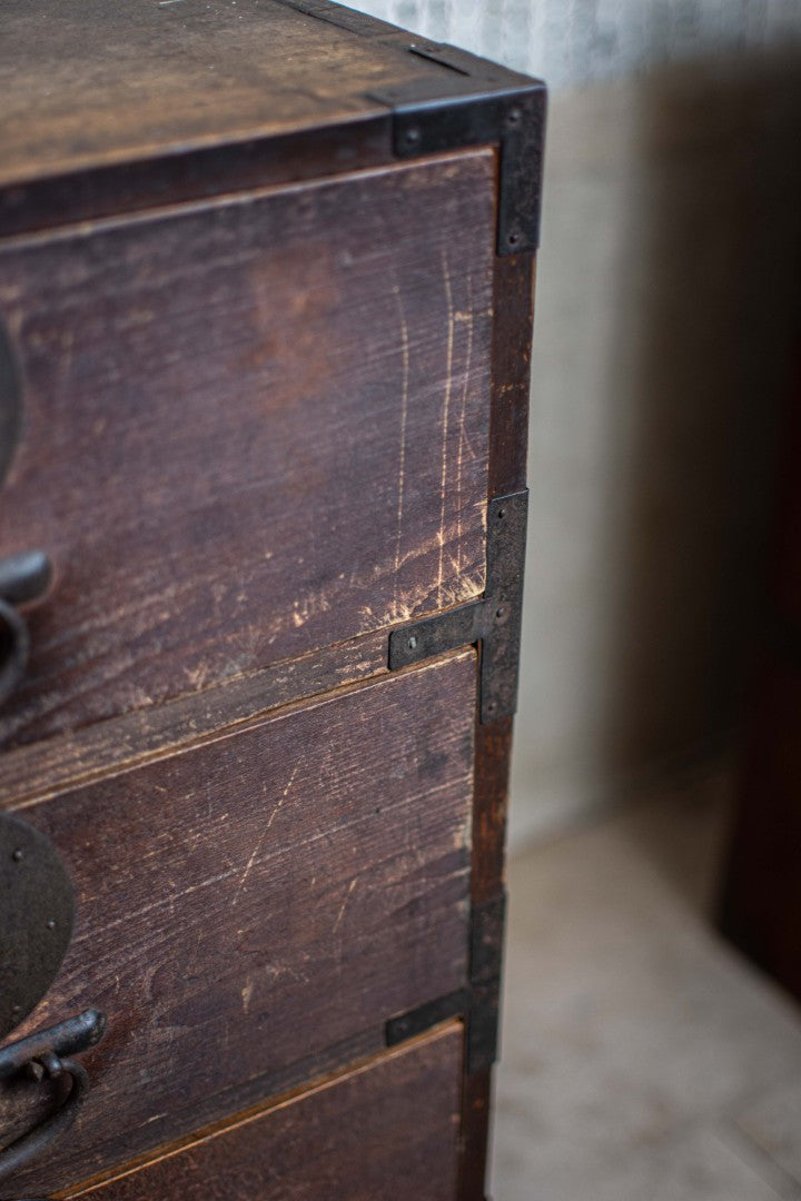 Early 20C Antique Japanese Ten-Drawer Document Tansu Chest
