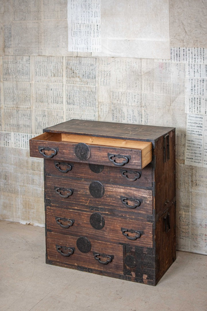 C1900 Rustic Antique Japanese Tansu Chest