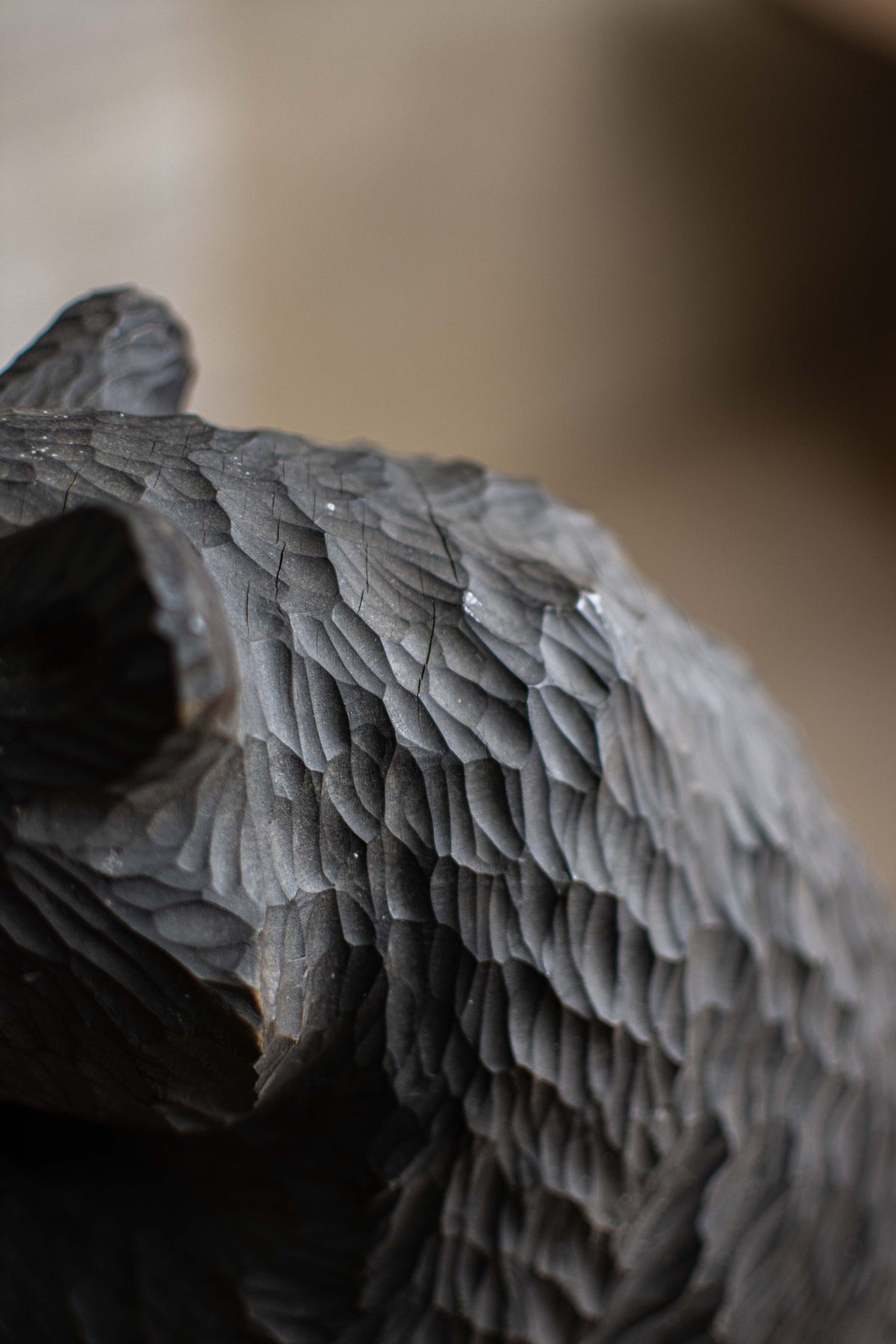 Hand-Carved Ainu Wooden Bear Figurine (Kibori Kuma)