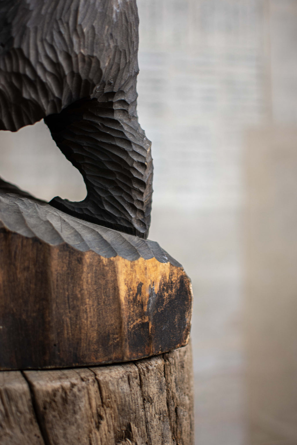 Hand-Carved Ainu Wooden Bear Figurine (Kibori Kuma)