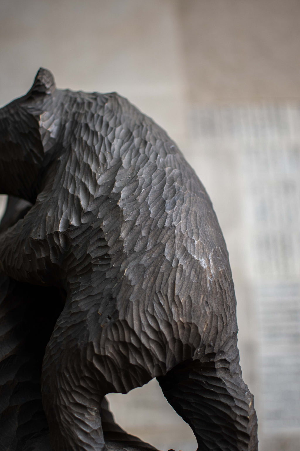 Hand-Carved Ainu Wooden Bear Figurine (Kibori Kuma)