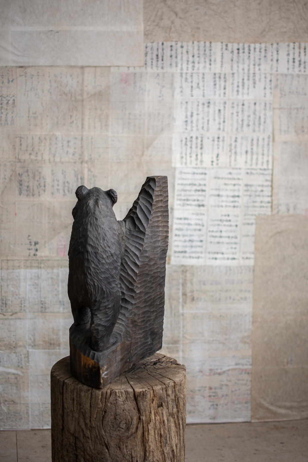 Hand-Carved Ainu Wooden Bear Figurine (Kibori Kuma)