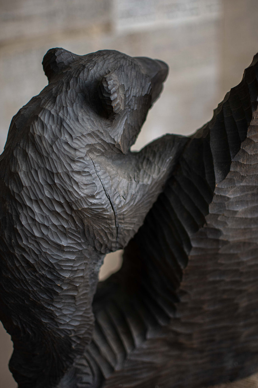 Hand-Carved Ainu Wooden Bear Figurine (Kibori Kuma)
