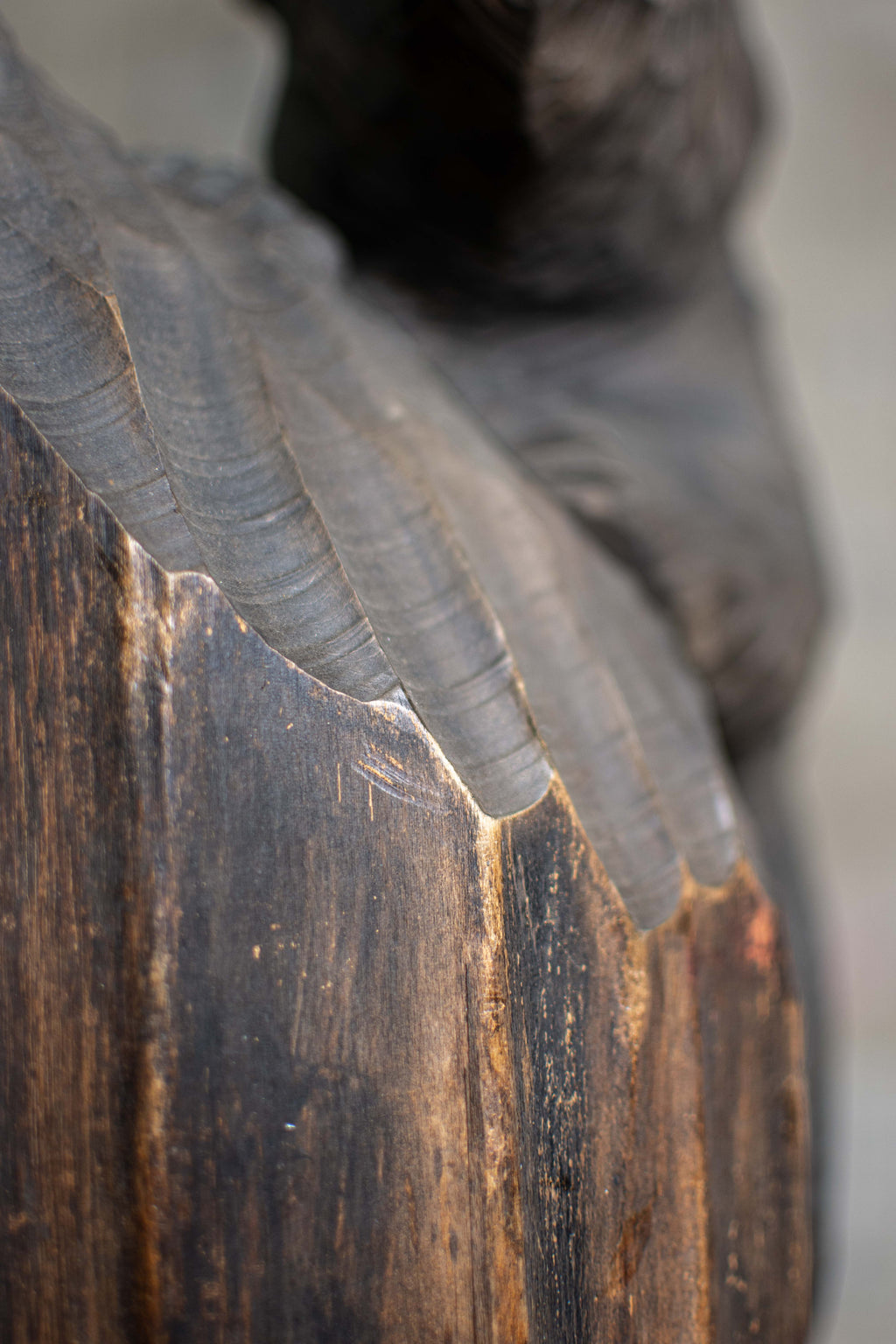 Hand-Carved Ainu Wooden Bear Figurine (Kibori Kuma)