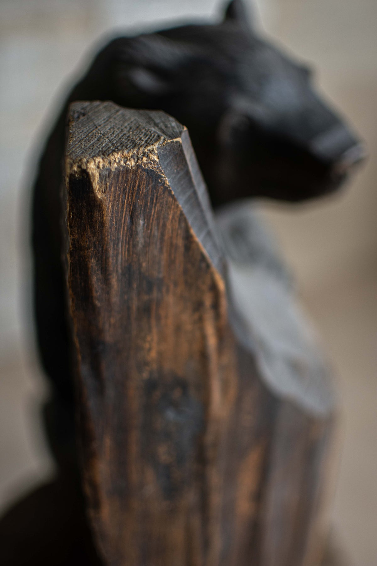 Hand-Carved Ainu Wooden Bear Figurine (Kibori Kuma)