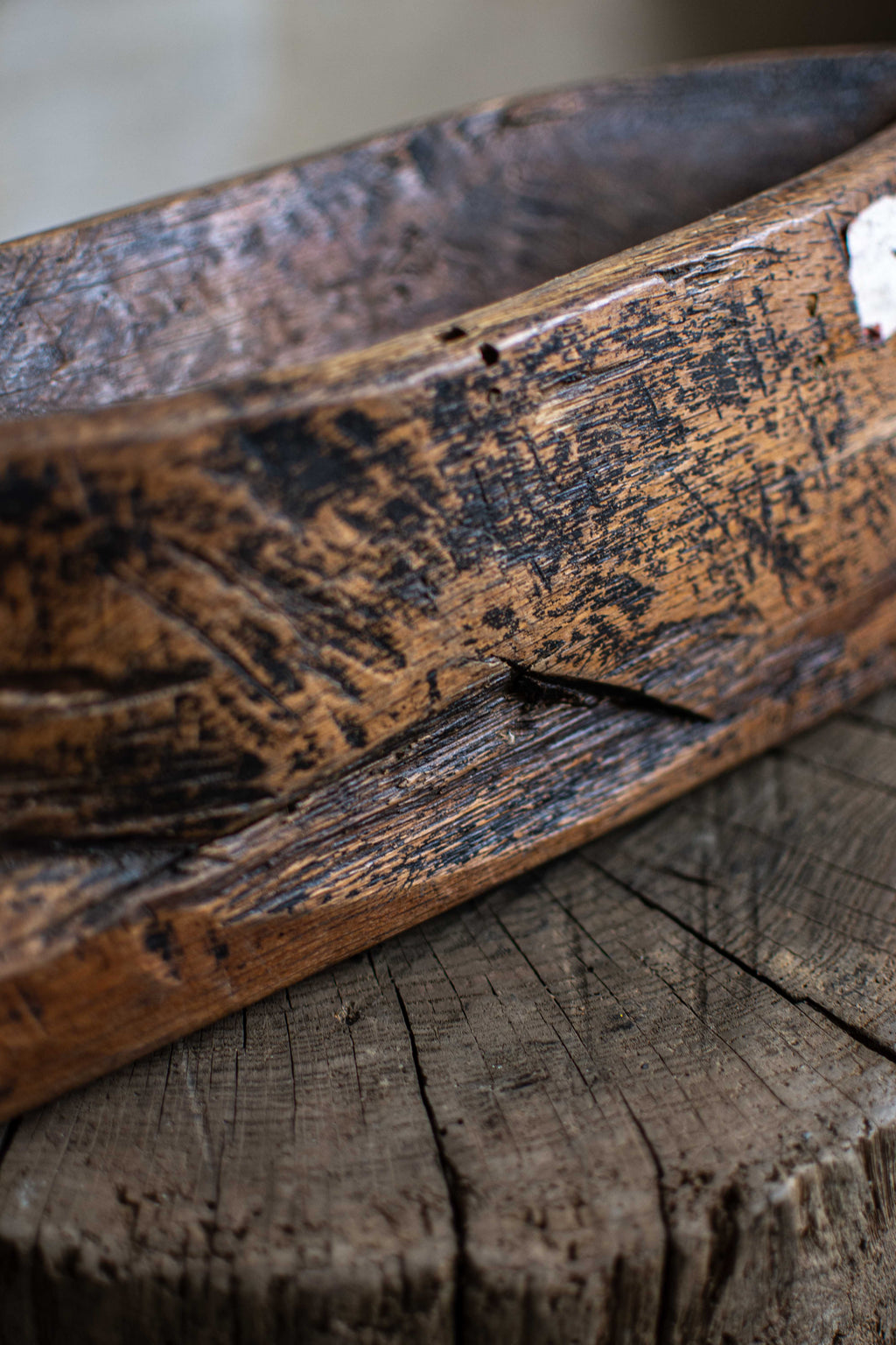Antique Meiji-Era Wooden Yagen (Apothecary Grinder)