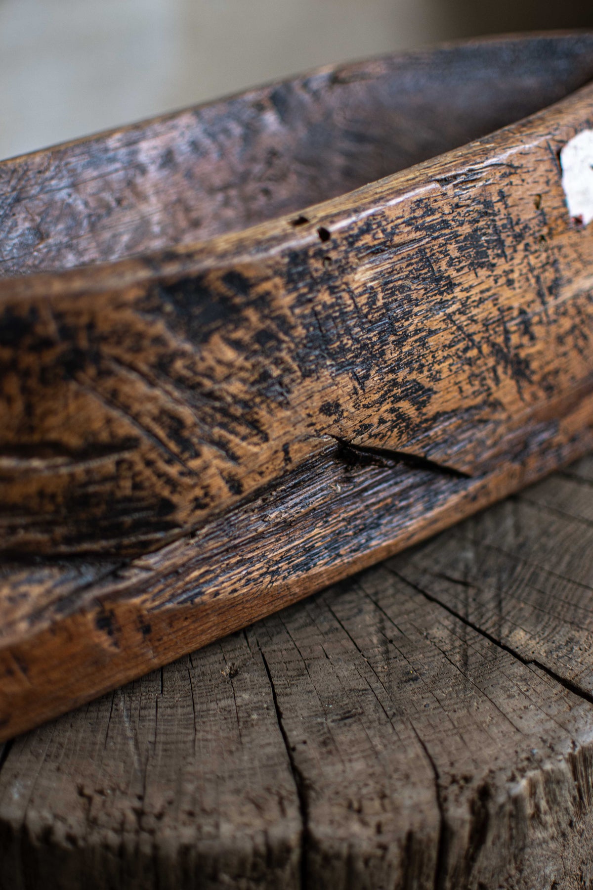 Antique Meiji-Era Wooden Yagen (Apothecary Grinder)