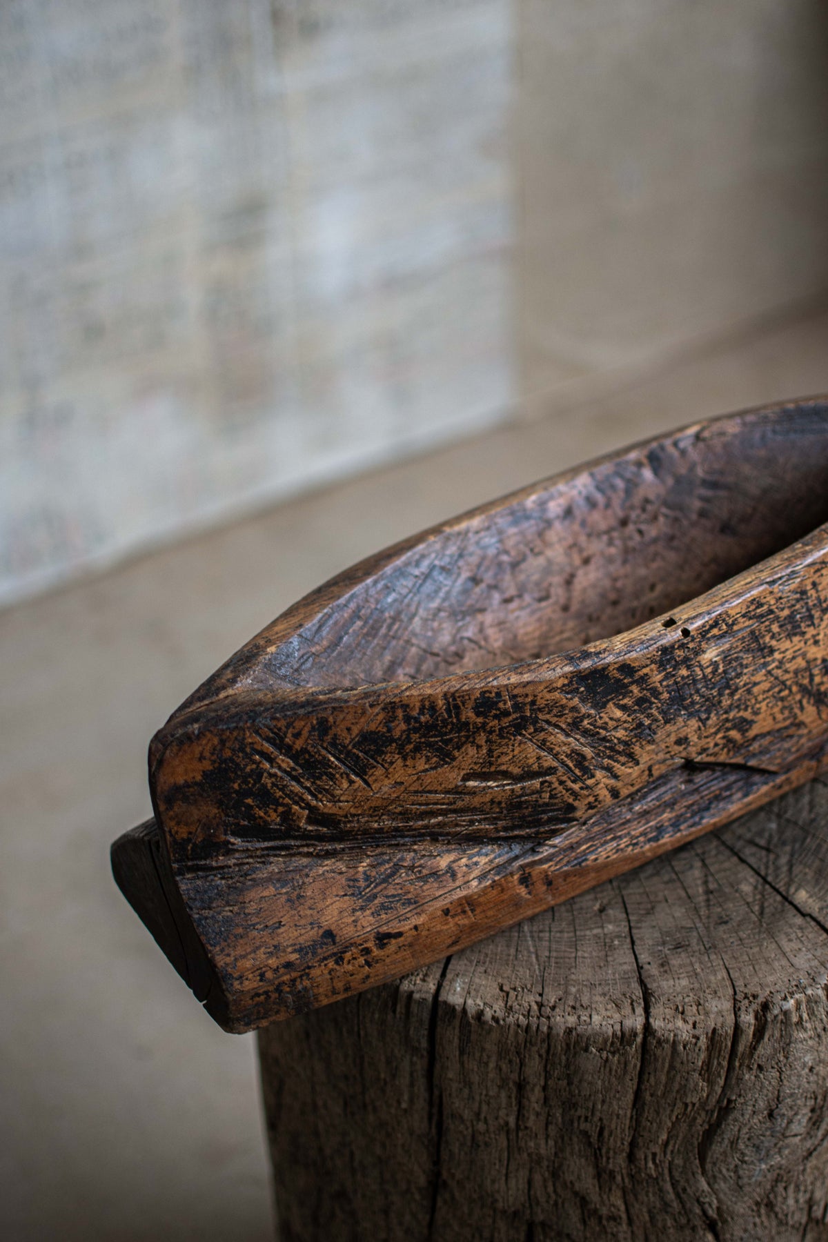 Antique Meiji-Era Wooden Yagen (Apothecary Grinder)