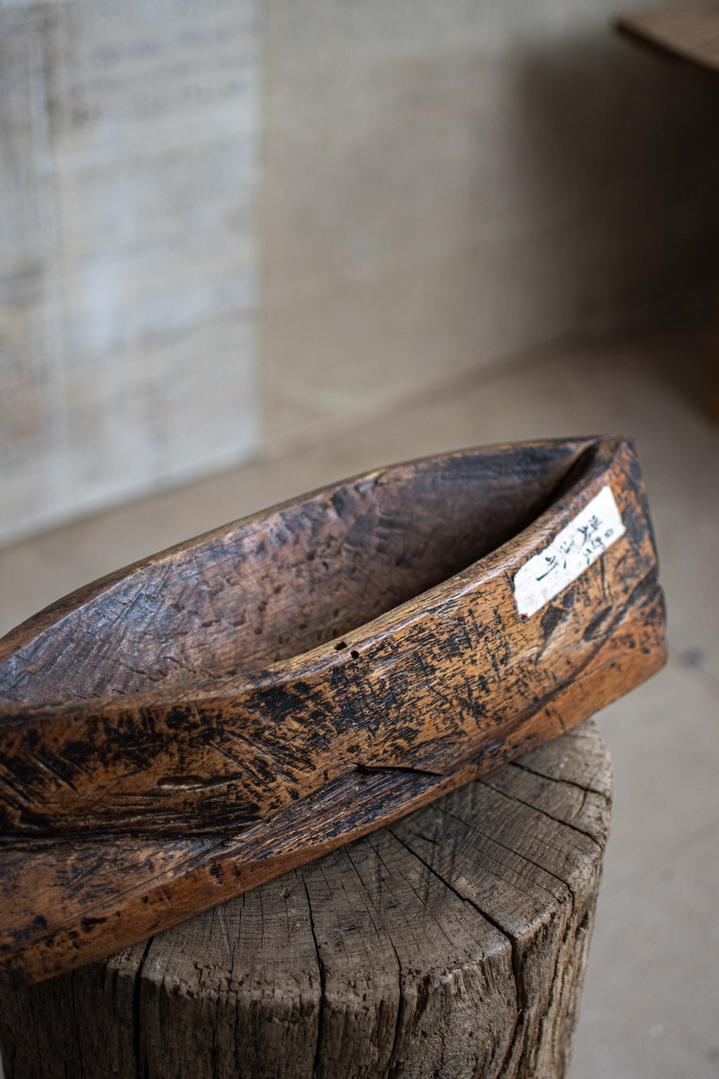 Antique Meiji-Era Wooden Yagen (Apothecary Grinder)