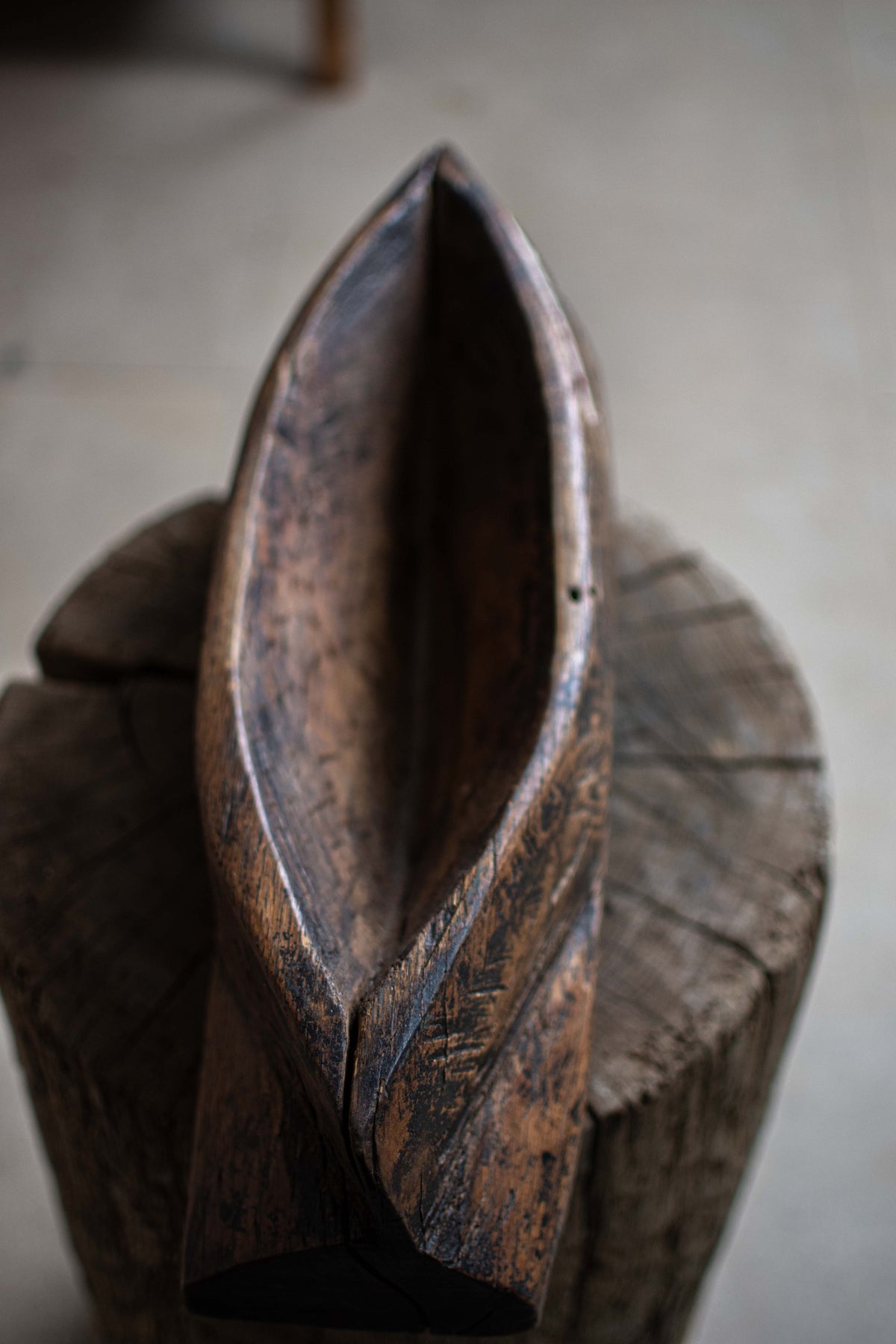 Antique Meiji-Era Wooden Yagen (Apothecary Grinder)