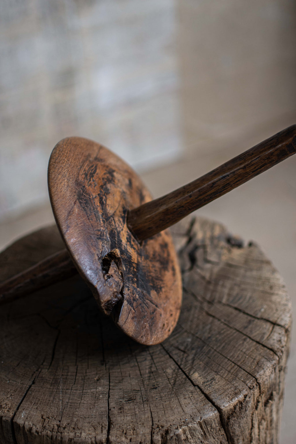 Antique Meiji-Era Wooden Yagen (Apothecary Grinder)