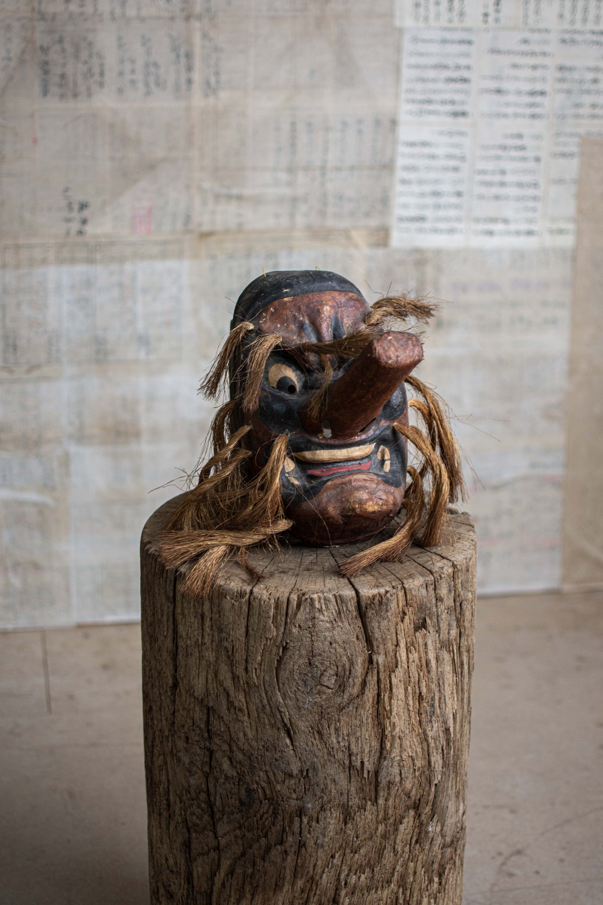 Papier-mache Tengu Mask