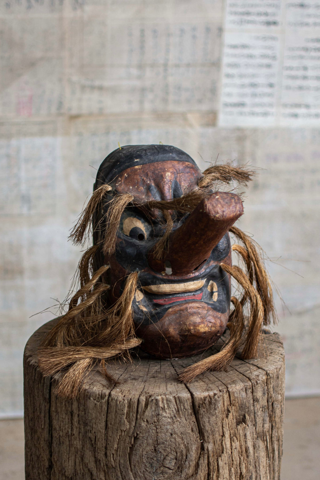 Papier-mache Tengu Mask
