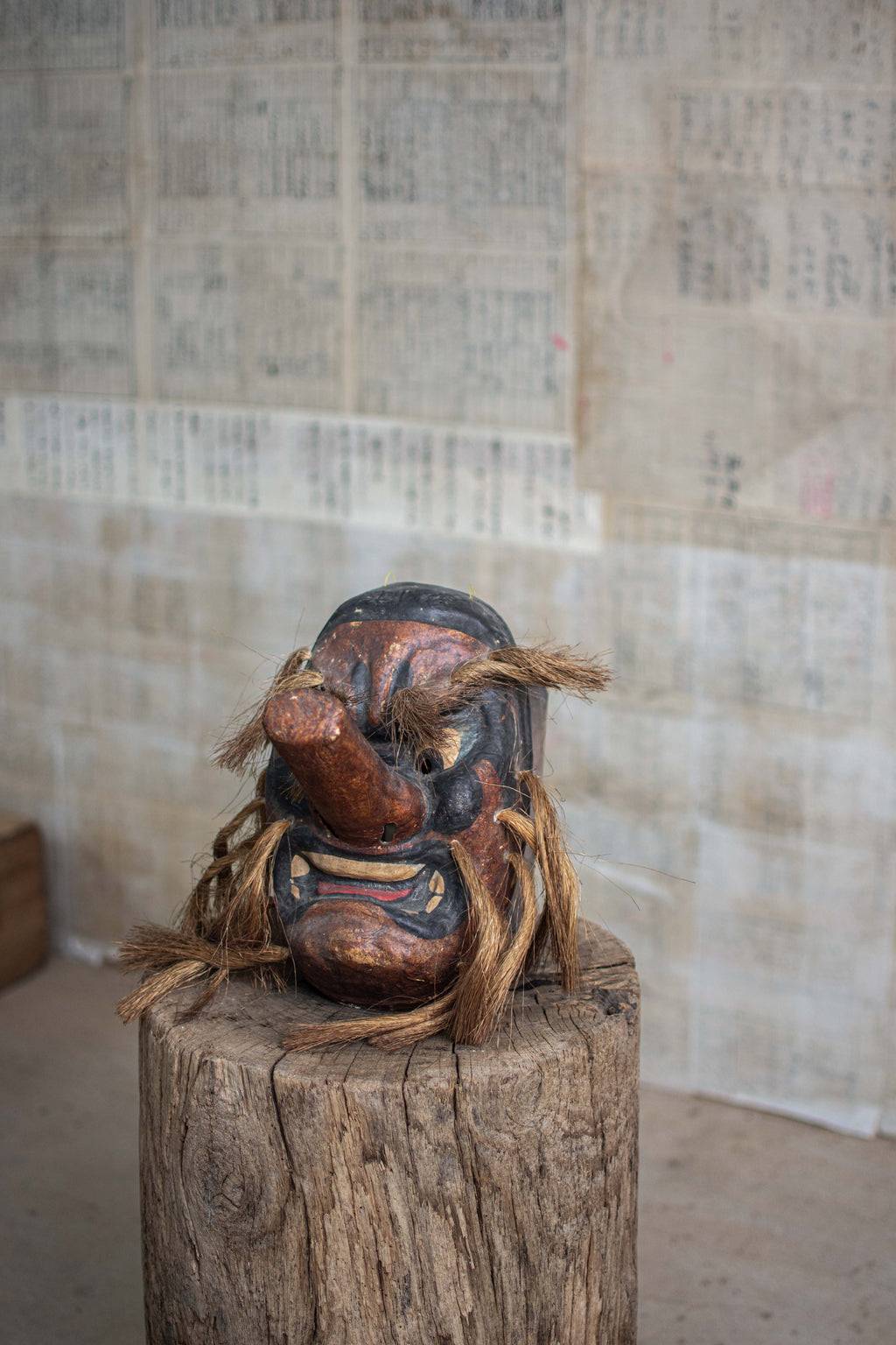 Papier-mache Tengu Mask