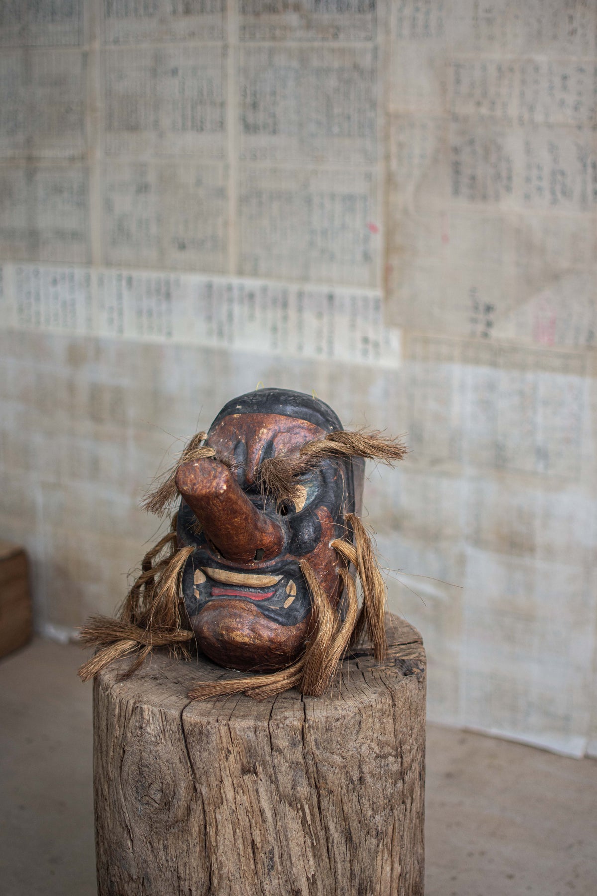 Papier-mache Tengu Mask