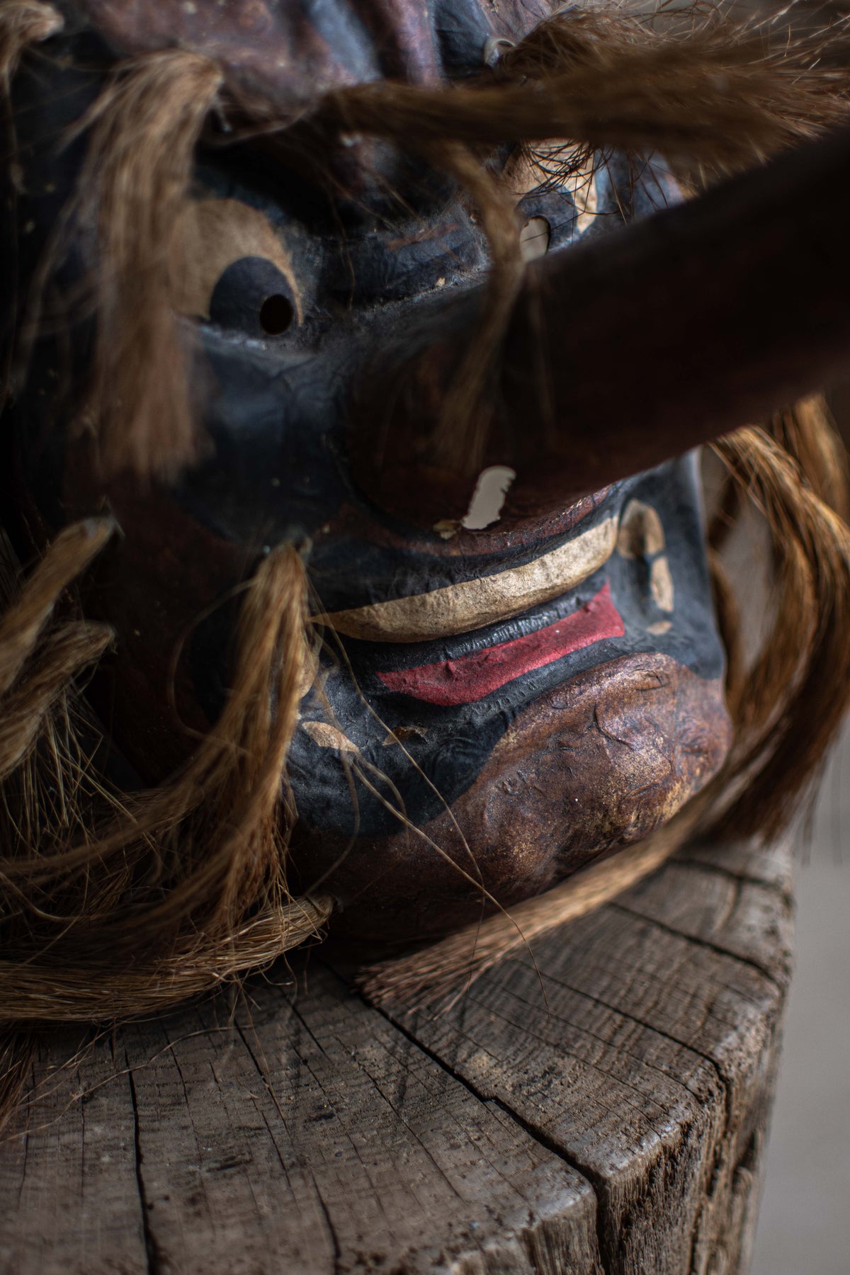 Papier-mache Tengu Mask