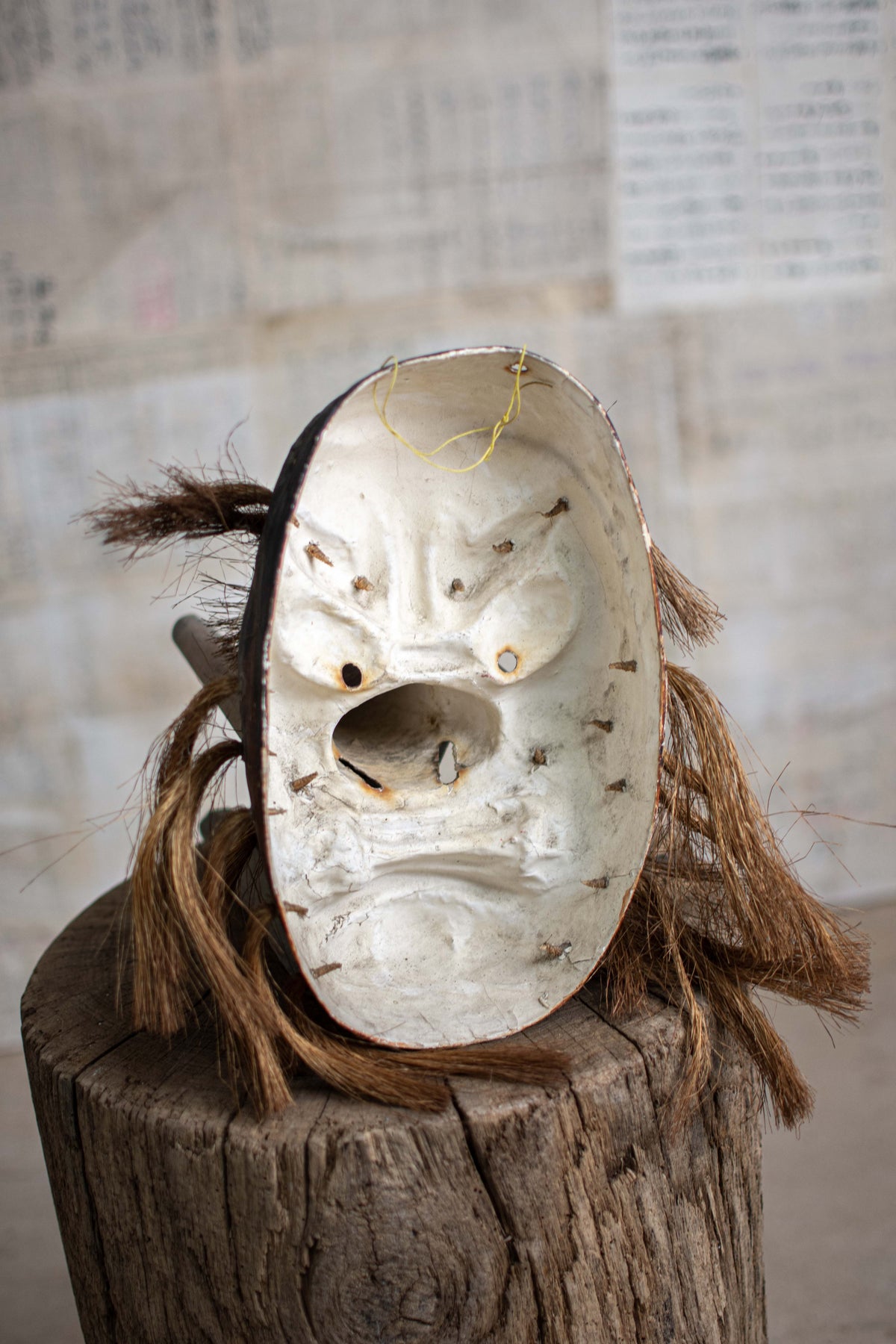 Papier-mache Tengu Mask