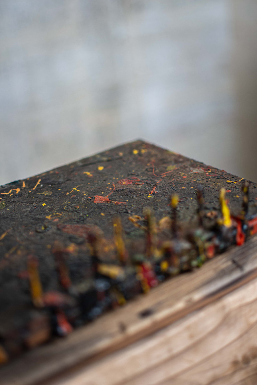 SPECIAL! Antique Meiji-Era Urushi Lacquer Artisan's Mixing Board (Urushi-Bana)