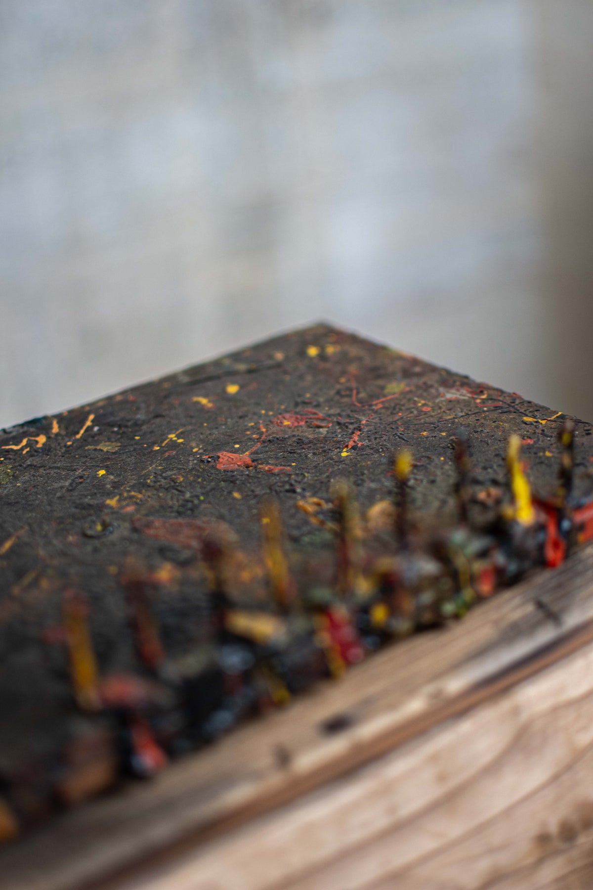 SPECIAL! Antique Meiji-Era Urushi Lacquer Artisan's Mixing Board (Urushi-Bana)