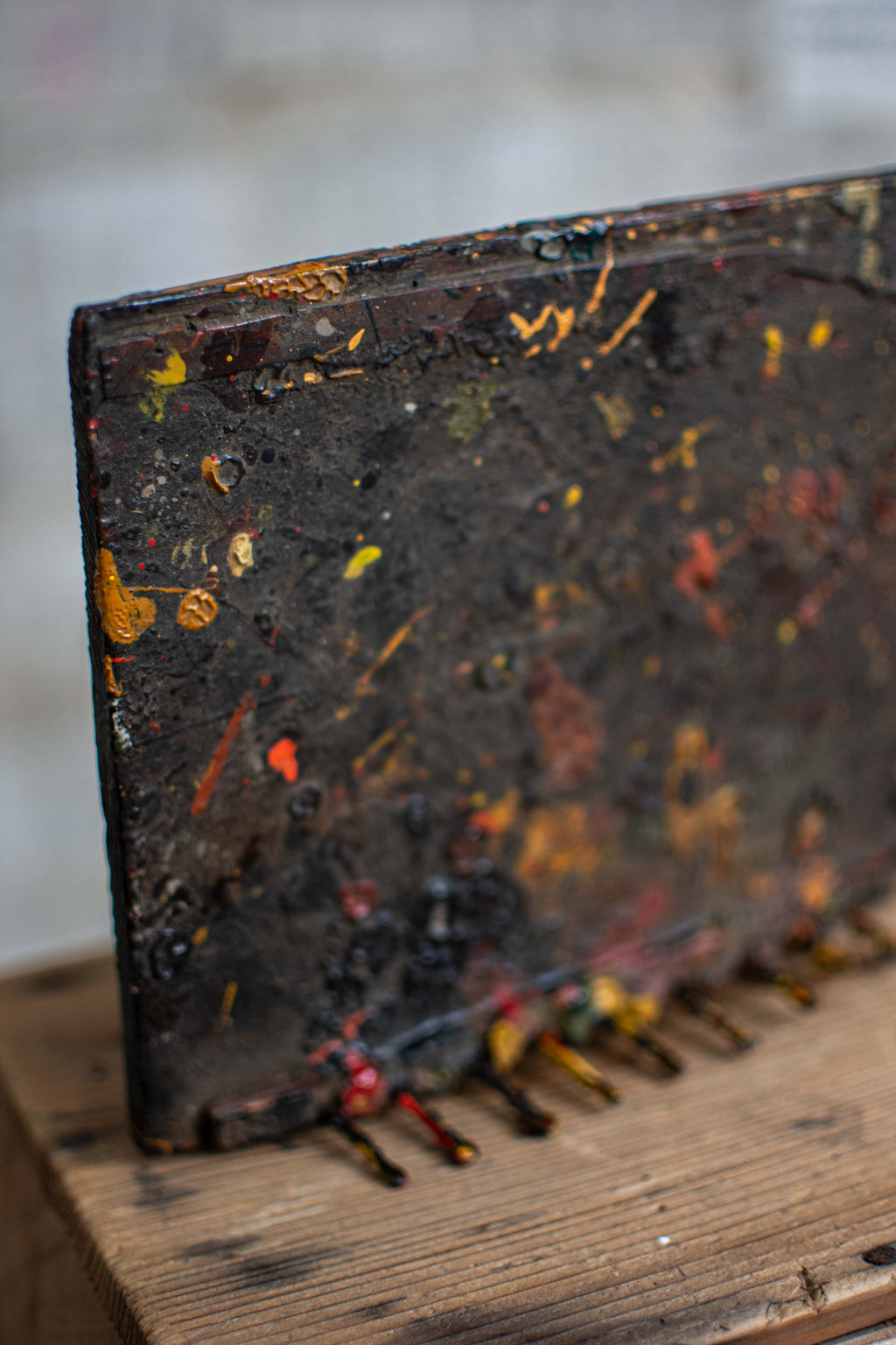 SPECIAL! Antique Meiji-Era Urushi Lacquer Artisan's Mixing Board (Urushi-Bana)