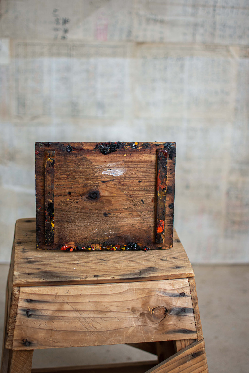SPECIAL! Antique Meiji-Era Urushi Lacquer Artisan's Mixing Board (Urushi-Bana)
