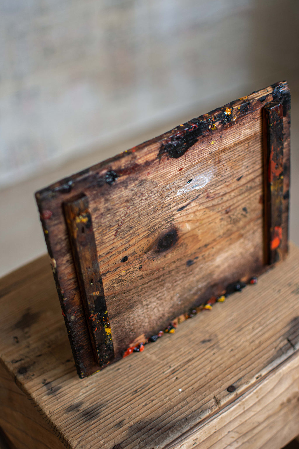 SPECIAL! Antique Meiji-Era Urushi Lacquer Artisan's Mixing Board (Urushi-Bana)