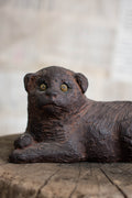 Studio Pottery Reclining Dog Figurine