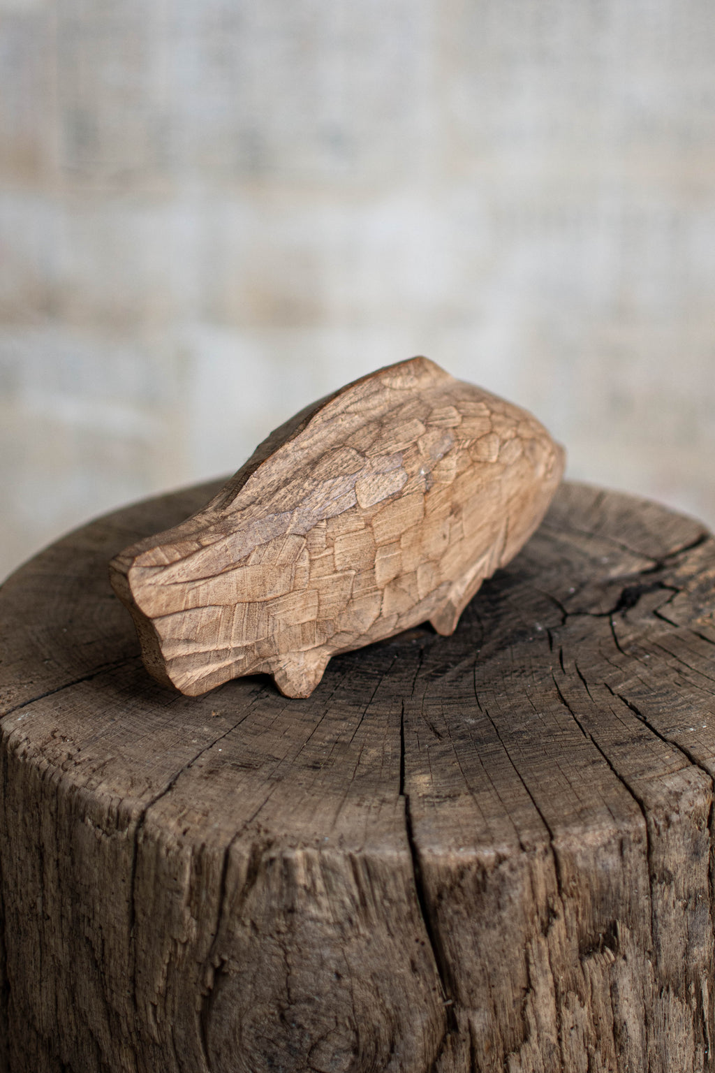 Hand-Carved Wooden Fish Figurine (Kibori)