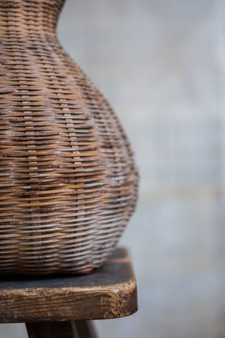 Antique Bamboo Basket - Biku Form Flower & Storage Vessel