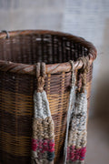 Antique Bamboo Backpack Basket – Woven Oiko Carrying Vessel