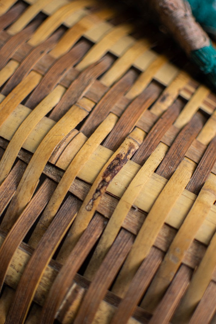 Antique Bamboo Backpack Basket – Woven Oiko Carrying Vessel