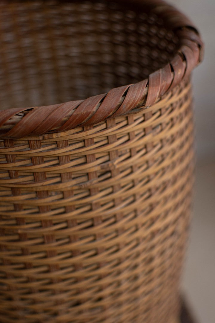 40cm Tall Bamboo Basket - Four-Footed Tall Basket