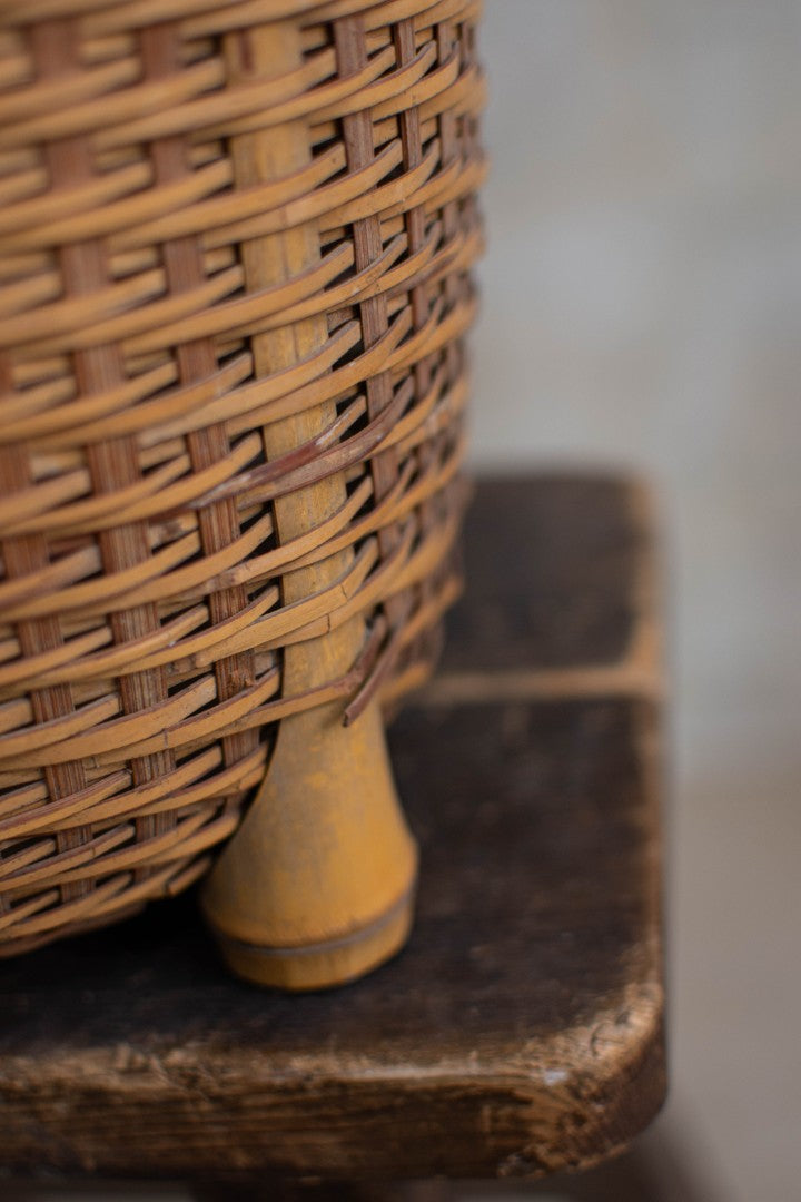 40cm Tall Bamboo Basket - Four-Footed Tall Basket