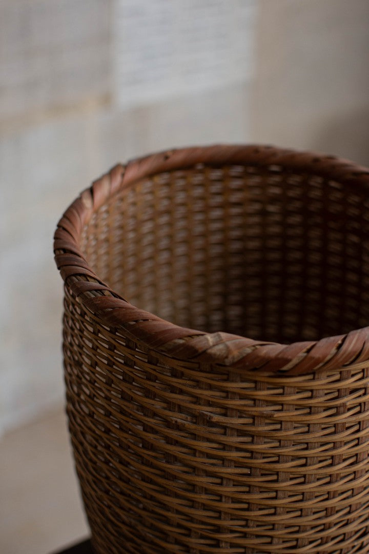 40cm Tall Bamboo Basket - Four-Footed Tall Basket