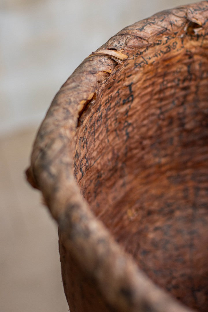 24cm Tall Ikkan-Bari Basket - Persimmon-dyed Utility Basket