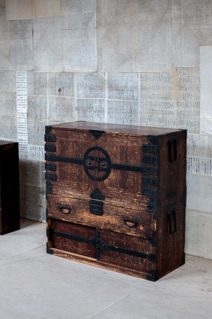 19C Antique Japanese Kannon Tansu Chest