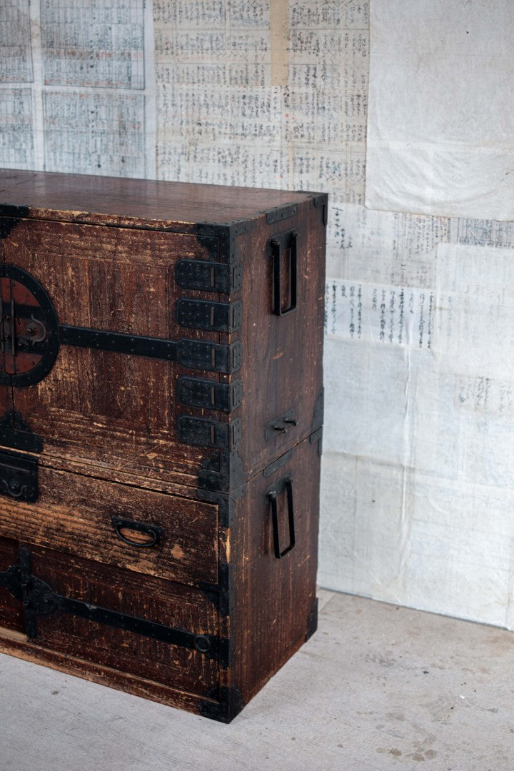 19C Antique Japanese Kannon Tansu Chest
