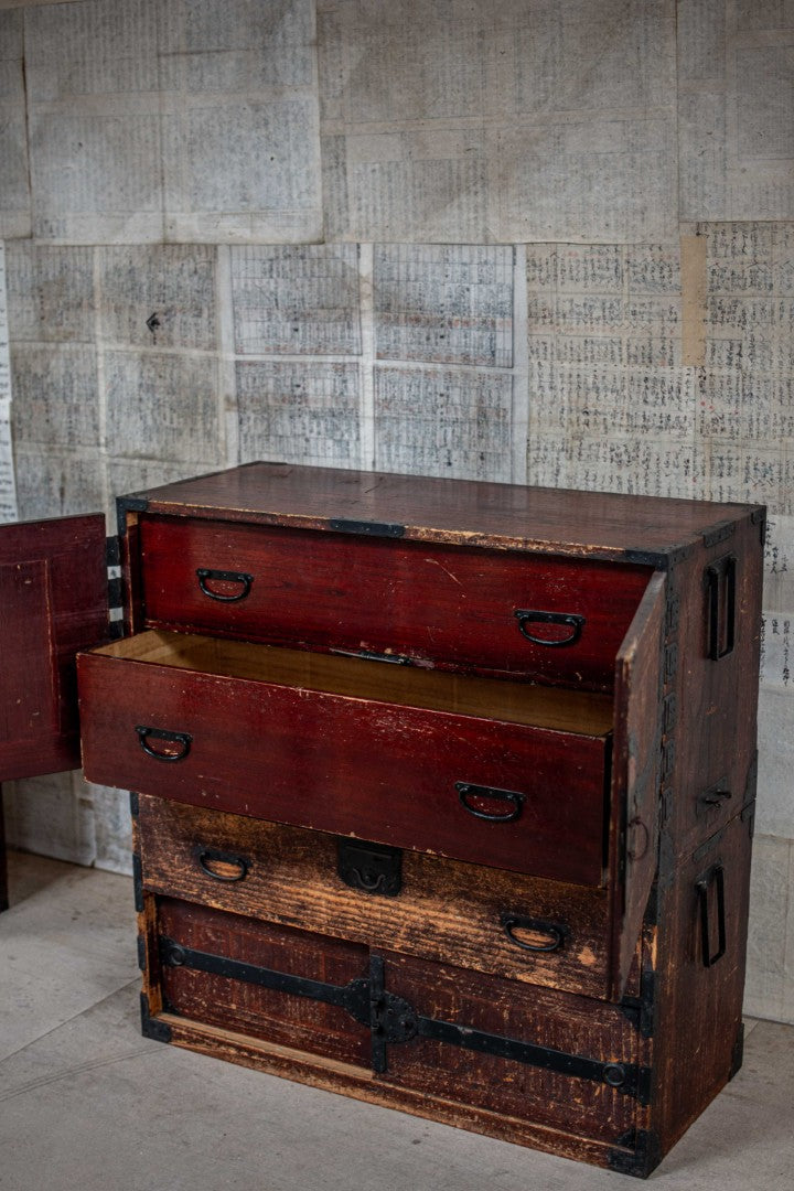 19C Antique Japanese Kannon Tansu Chest