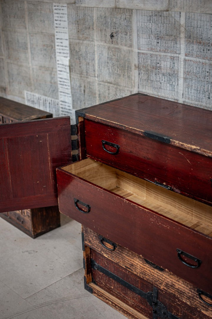 19C Antique Japanese Kannon Tansu Chest