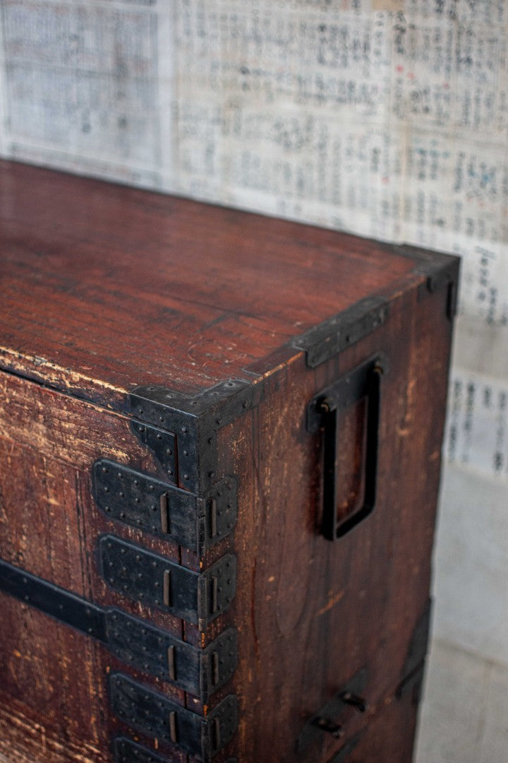 19C Antique Japanese Kannon Tansu Chest
