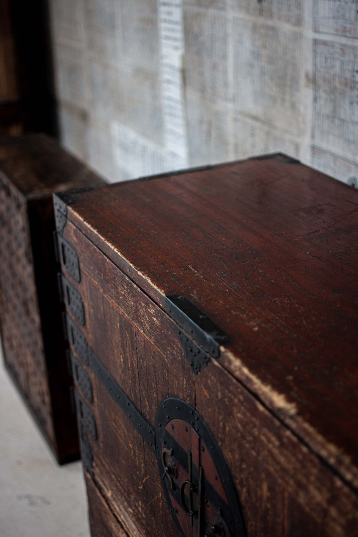 19C Antique Japanese Kannon Tansu Chest