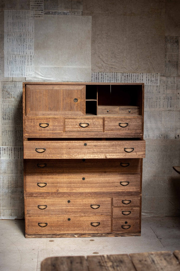 Mid 20C Vintage Japanese 3-Tier Tansu Chest