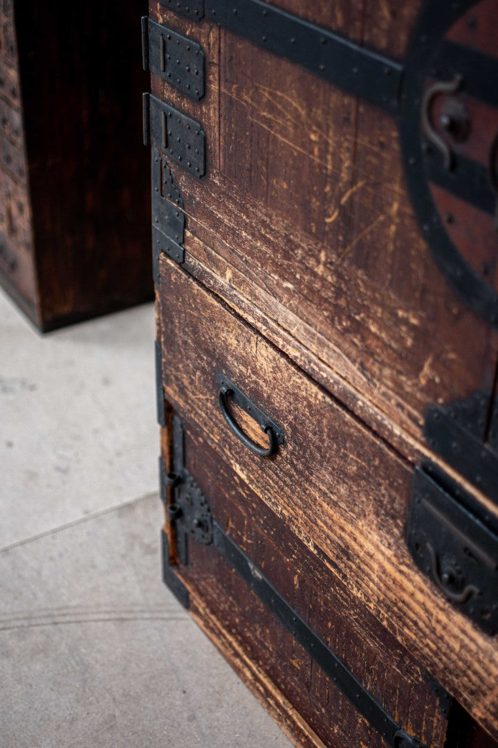 19C Antique Japanese Kannon Tansu Chest