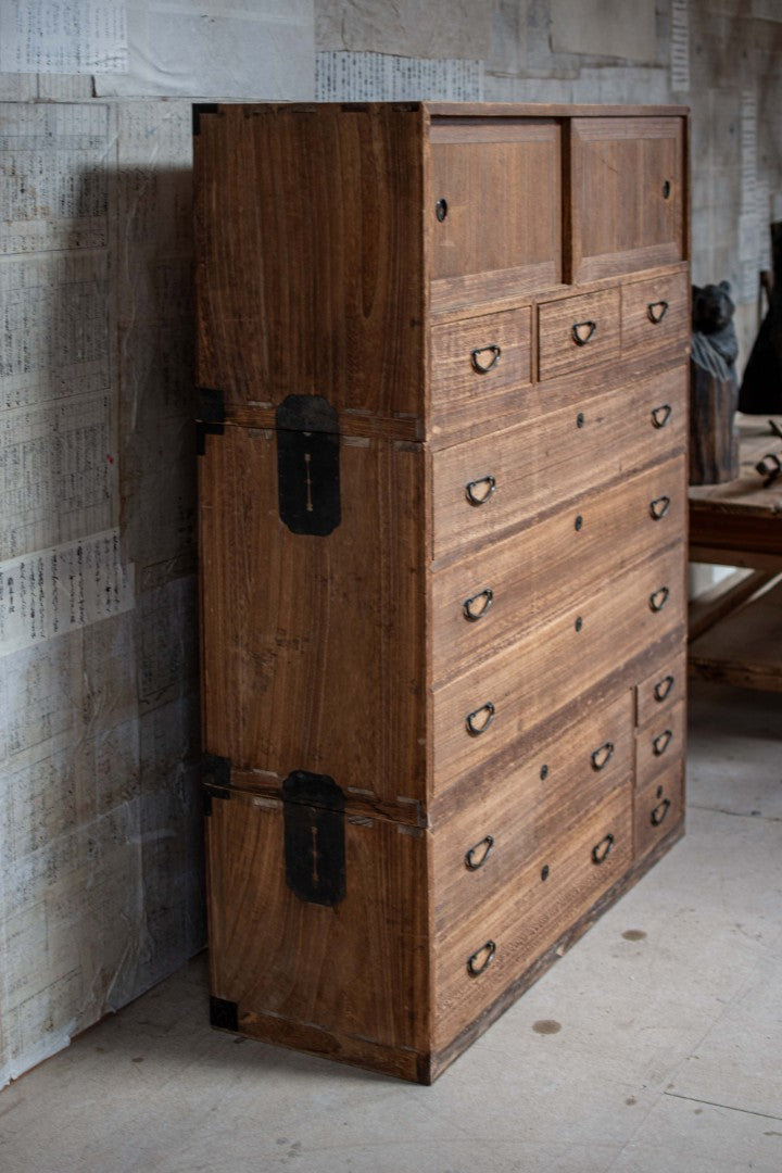 Mid 20C Vintage Japanese 3-Tier Tansu Chest