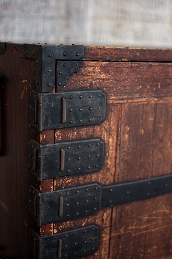 19C Antique Japanese Kannon Tansu Chest