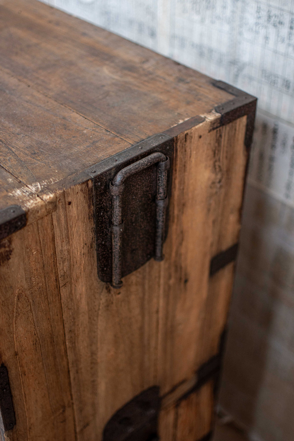 C1900 Weathered Antique Japanese Two-Section Tansu Chest
